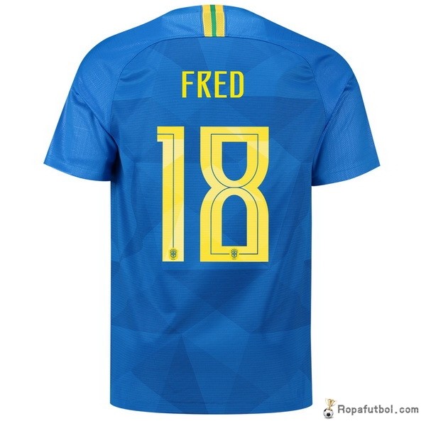 Camiseta Brasil Replica Segunda Ropa Fred 2018 Azul